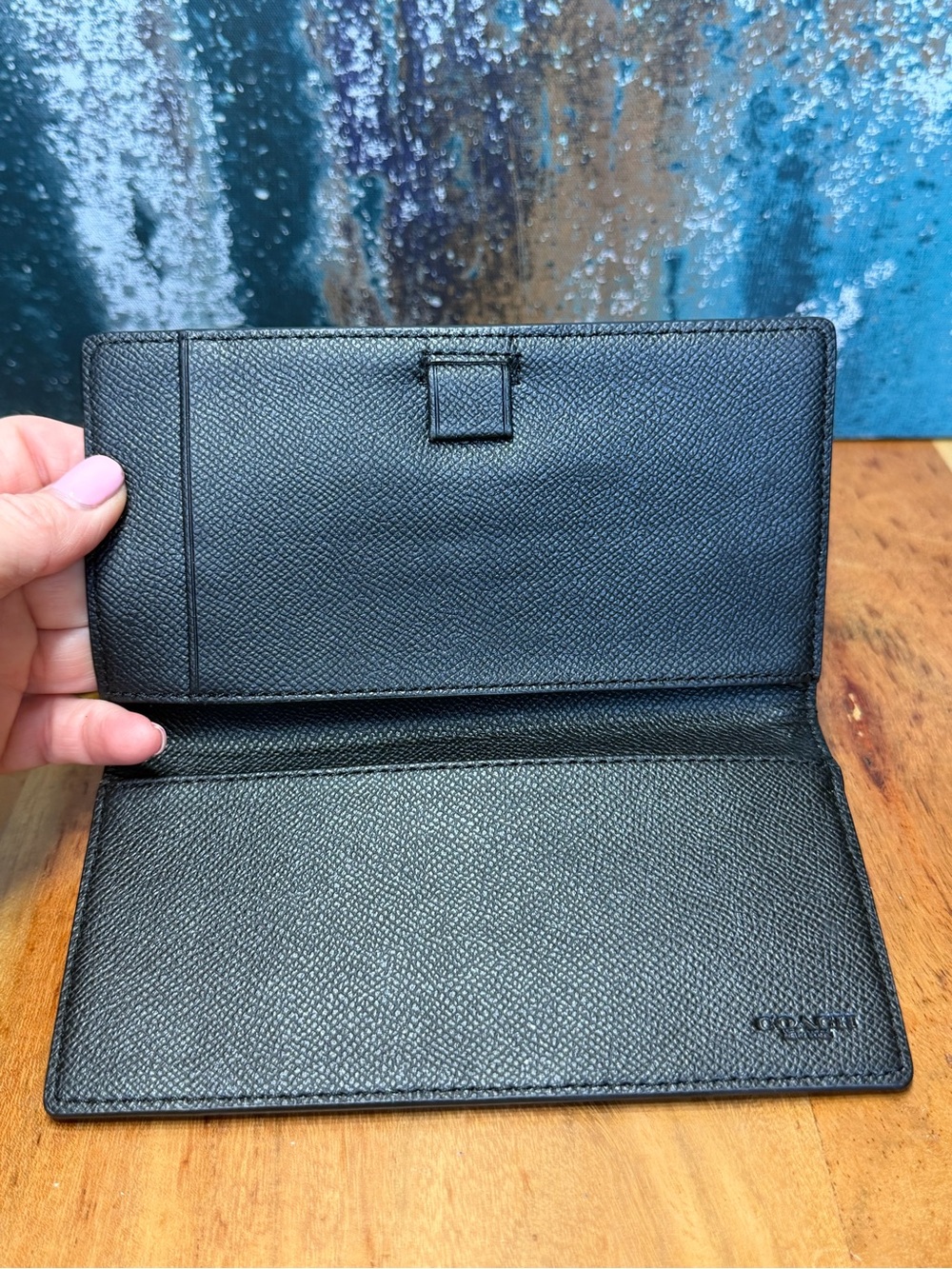 Coach Classic Peyton Signature Envelope Tri-Fold Checkbook Wallet Chocolate Brow - Picture 6 of 14
